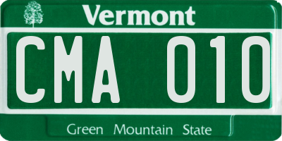 VT license plate CMA010