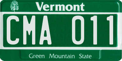 VT license plate CMA011
