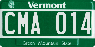 VT license plate CMA014