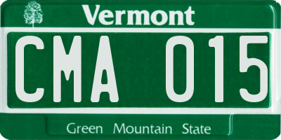 VT license plate CMA015