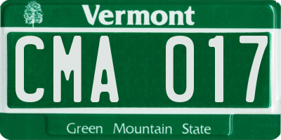 VT license plate CMA017