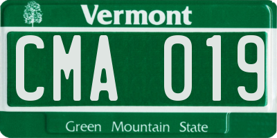 VT license plate CMA019