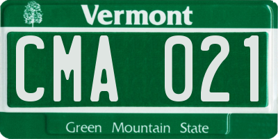 VT license plate CMA021