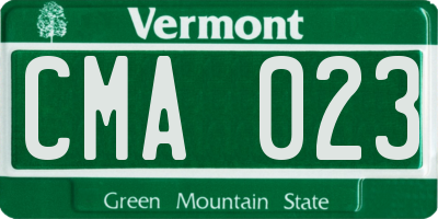 VT license plate CMA023
