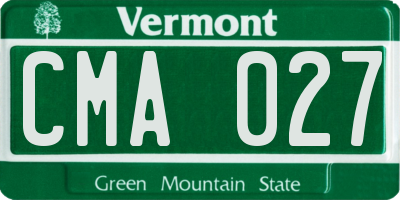 VT license plate CMA027