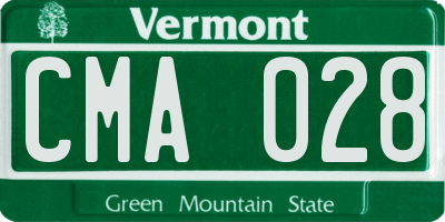VT license plate CMA028