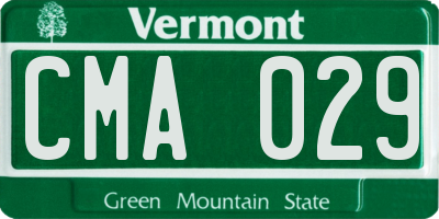 VT license plate CMA029