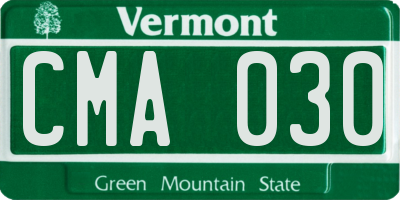 VT license plate CMA030