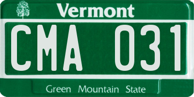 VT license plate CMA031