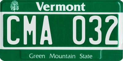 VT license plate CMA032