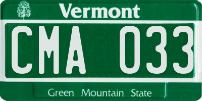 VT license plate CMA033