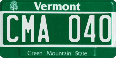 VT license plate CMA040