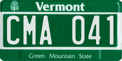 VT license plate CMA041