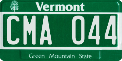 VT license plate CMA044