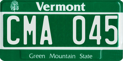 VT license plate CMA045