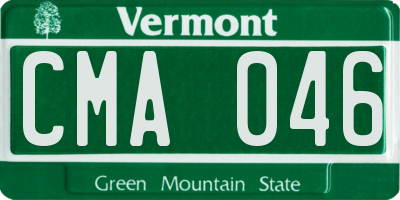 VT license plate CMA046