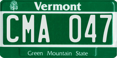 VT license plate CMA047