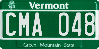 VT license plate CMA048