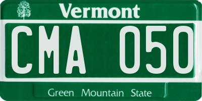 VT license plate CMA050