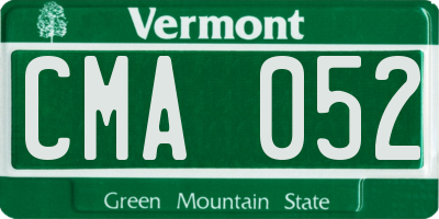VT license plate CMA052