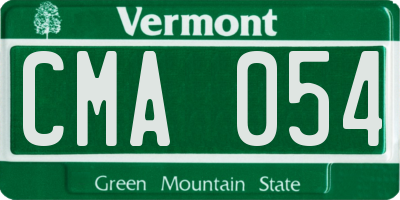 VT license plate CMA054