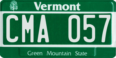 VT license plate CMA057
