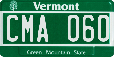 VT license plate CMA060
