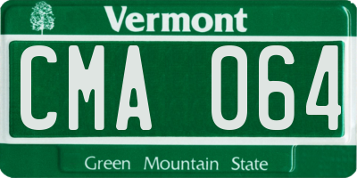 VT license plate CMA064