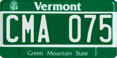 VT license plate CMA075