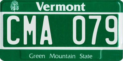 VT license plate CMA079