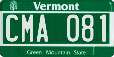 VT license plate CMA081