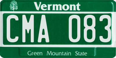 VT license plate CMA083