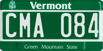 VT license plate CMA084