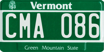 VT license plate CMA086