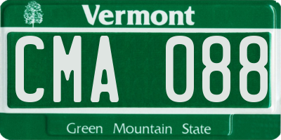 VT license plate CMA088