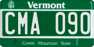 VT license plate CMA090