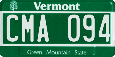 VT license plate CMA094