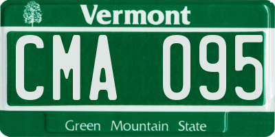 VT license plate CMA095