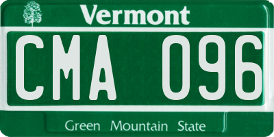 VT license plate CMA096