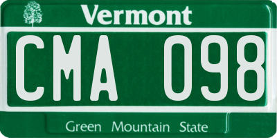 VT license plate CMA098
