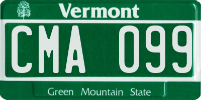 VT license plate CMA099