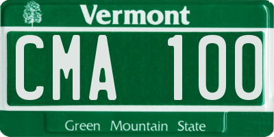 VT license plate CMA100