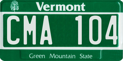 VT license plate CMA104