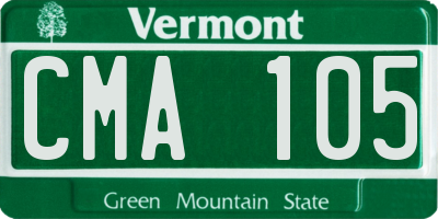 VT license plate CMA105