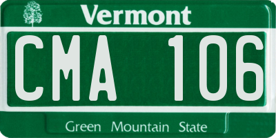 VT license plate CMA106