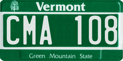 VT license plate CMA108