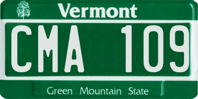 VT license plate CMA109