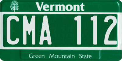 VT license plate CMA112