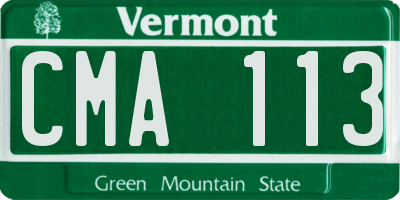 VT license plate CMA113
