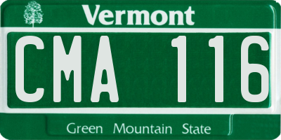 VT license plate CMA116